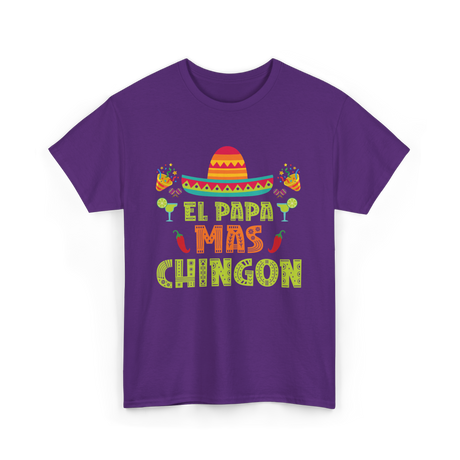 El Papa Mas Chingon Mexican Dad T-Shirt - Purple