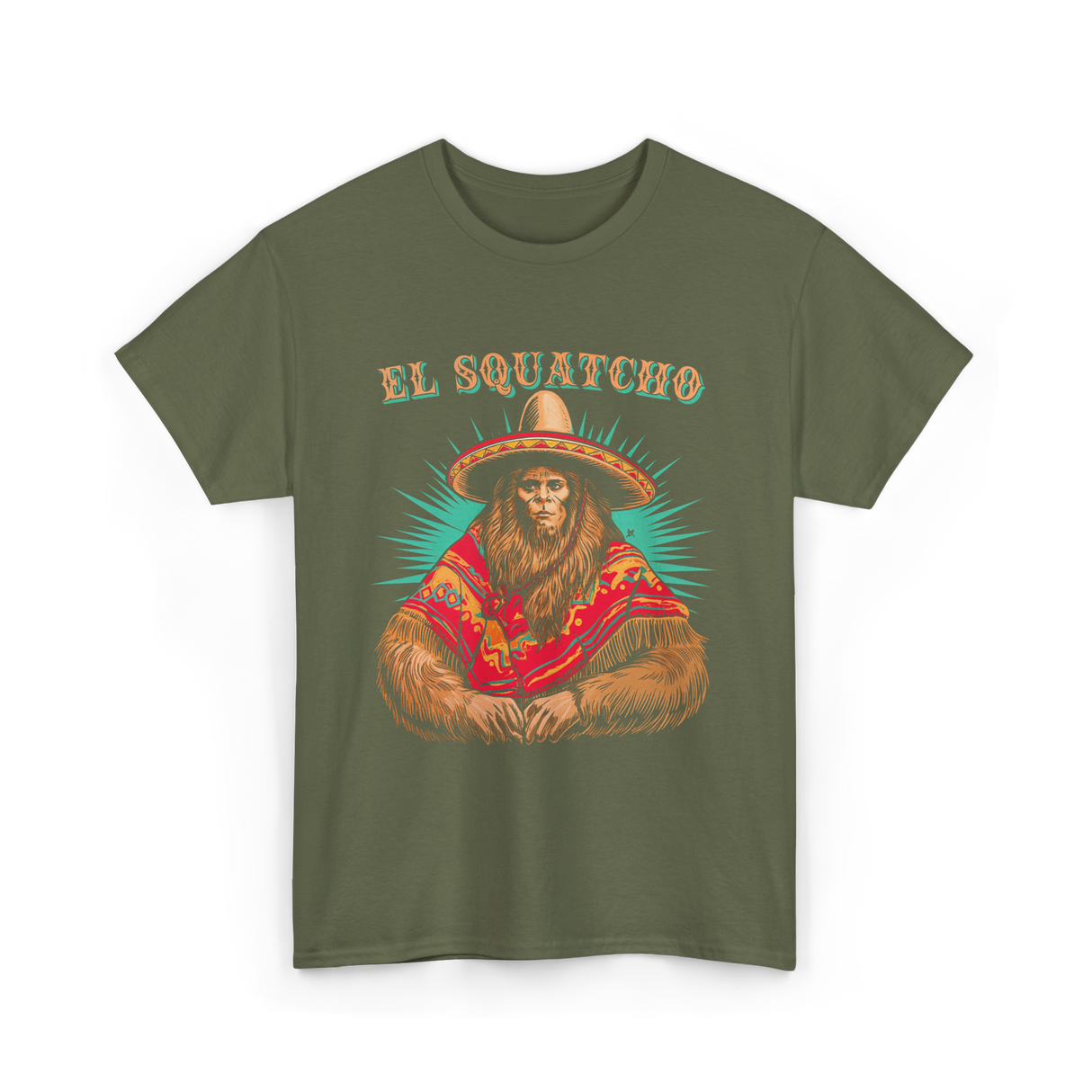 El Squatcho Bigfoot Sasquatch T-Shirt - Military Green