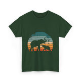 Elephant Family Silhouette Nature T-Shirt - Forest Green