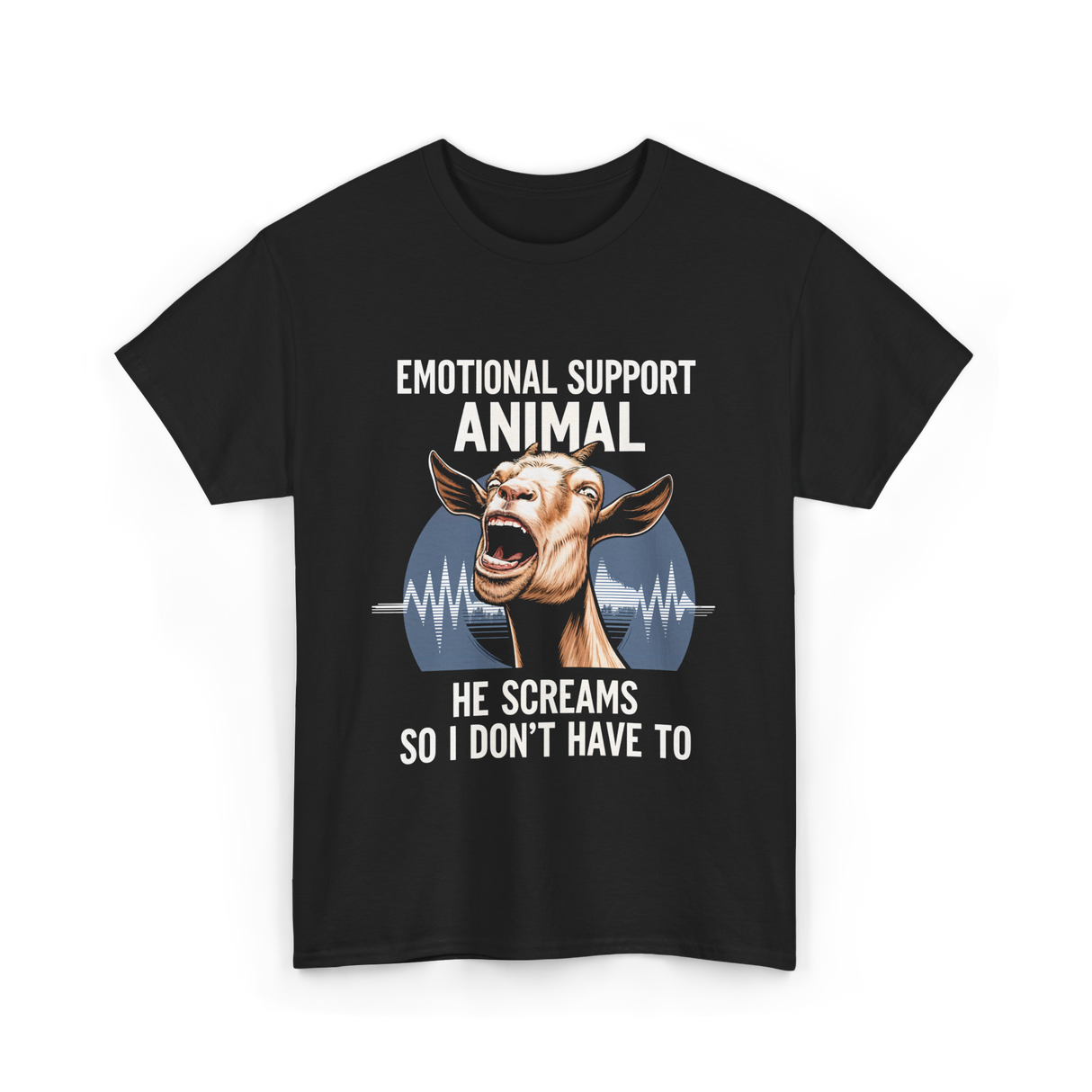 Emotional Support Animal Goat T-Shirt - Black