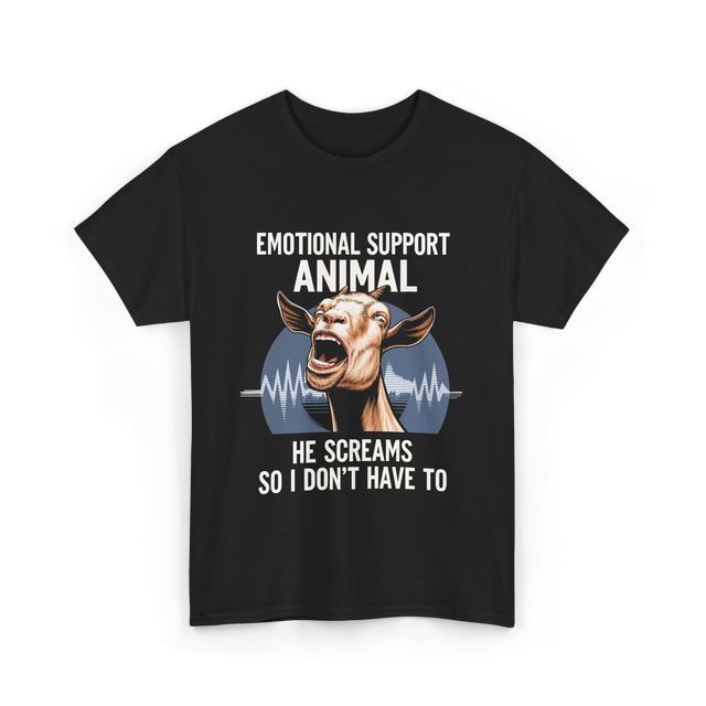 Emotional Support Animal Goat T-Shirt - Black