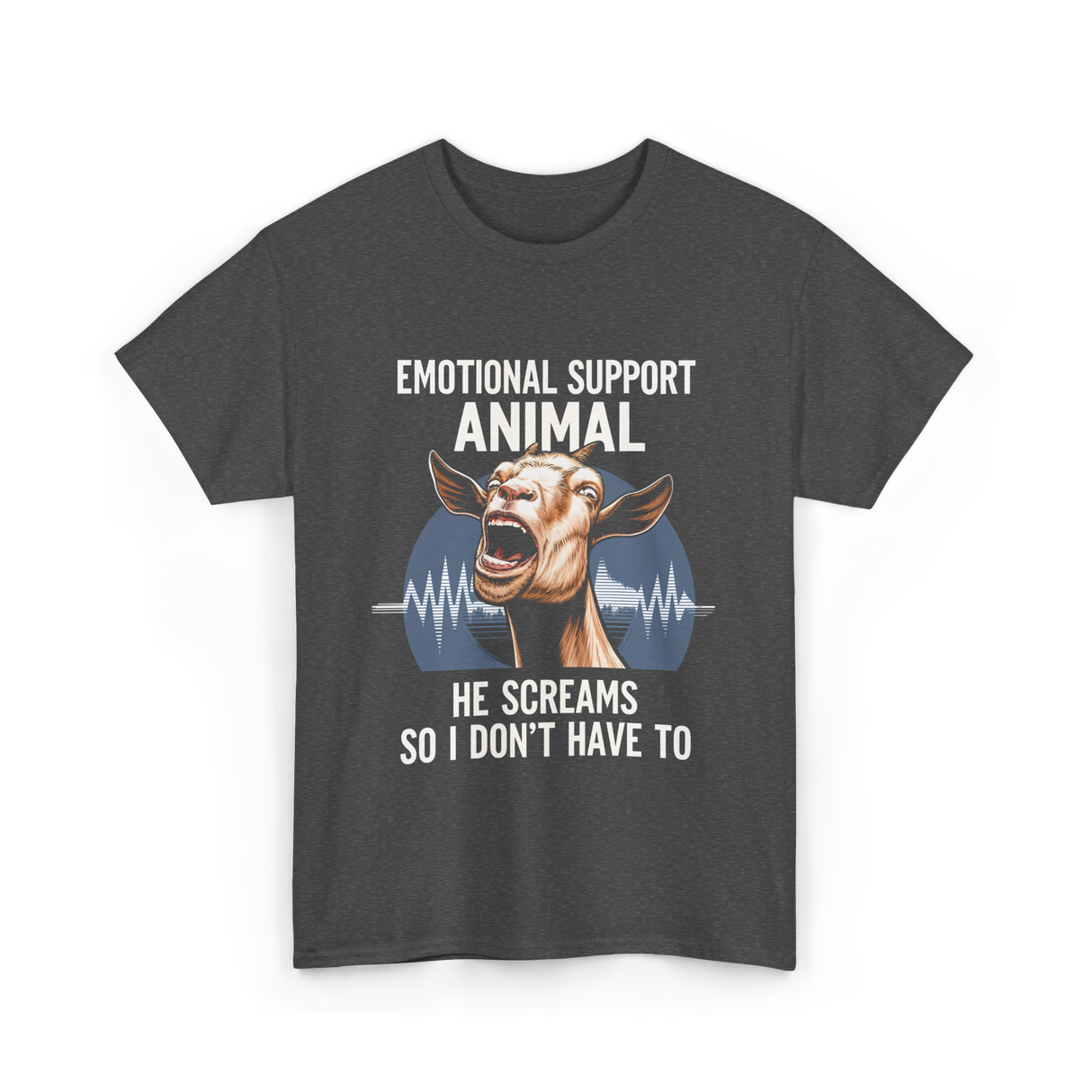 Emotional Support Animal Goat T-Shirt - Dark Heather