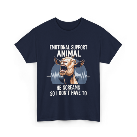 Emotional Support Animal Goat T-Shirt - Navy