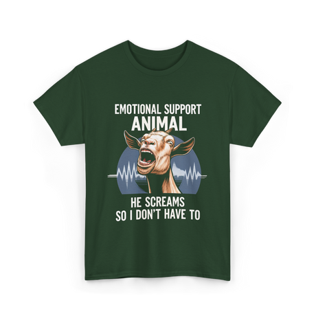 Emotional Support Animal Goat T-Shirt - Forest Green