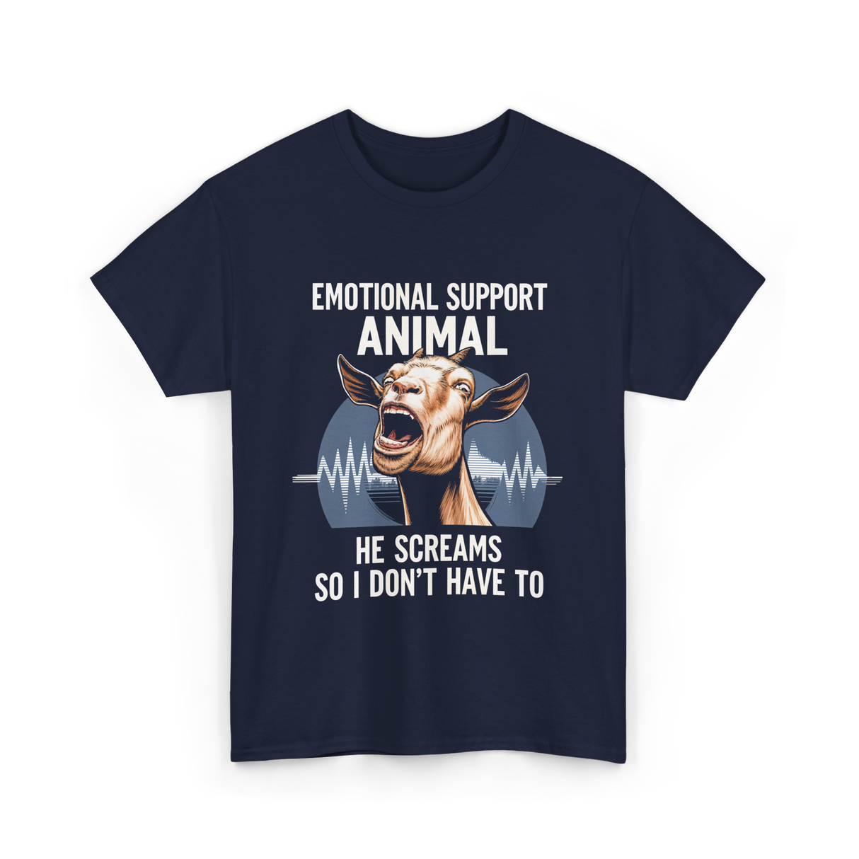 Emotional Support Animal Goat T-Shirt - Navy