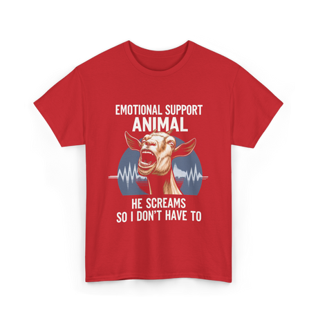 Emotional Support Animal Goat T-Shirt - Red