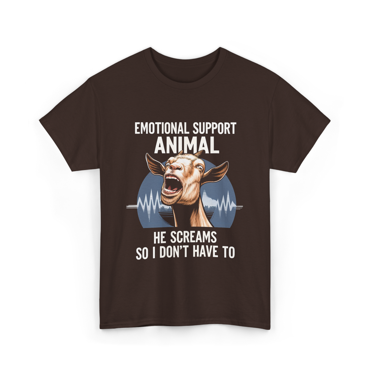 Emotional Support Animal Goat T-Shirt - Dark Chocolate