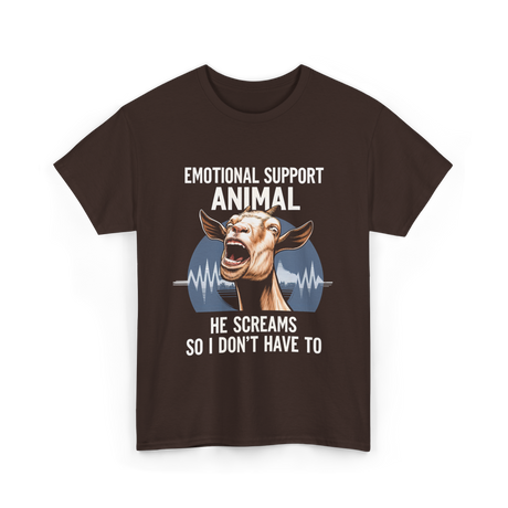 Emotional Support Animal Goat T-Shirt - Dark Chocolate