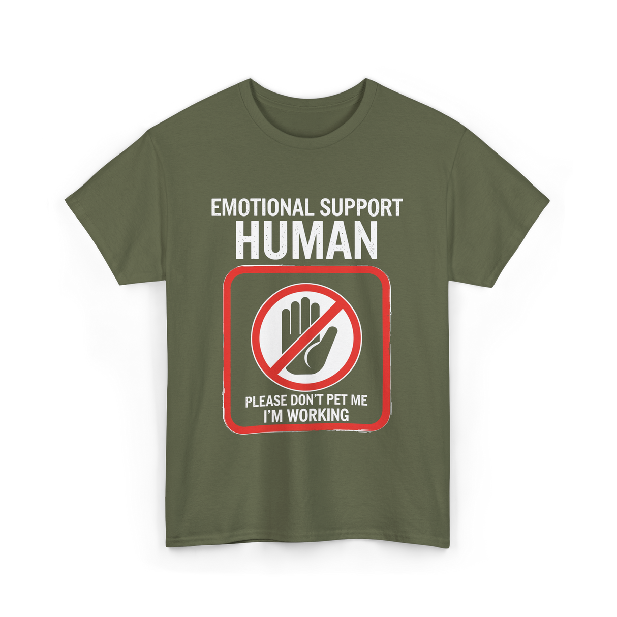 Emotional Support Halloween T-Shirt - Military Green