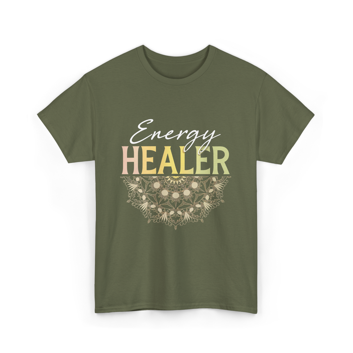 Energy Healer Spiritual Wellness T-Shirt - Military Green