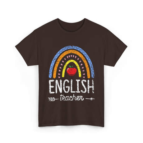 English Teacher Apple Education T-Shirt - Dark Chocolate