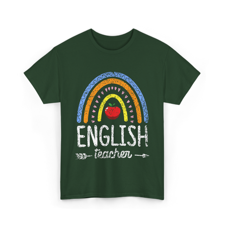 English Teacher Apple Education T-Shirt - Forest Green