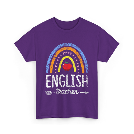 English Teacher Apple Education T-Shirt - Purple