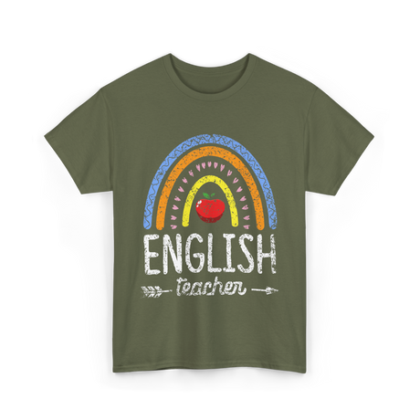 English Teacher Apple Education T-Shirt - Military Green