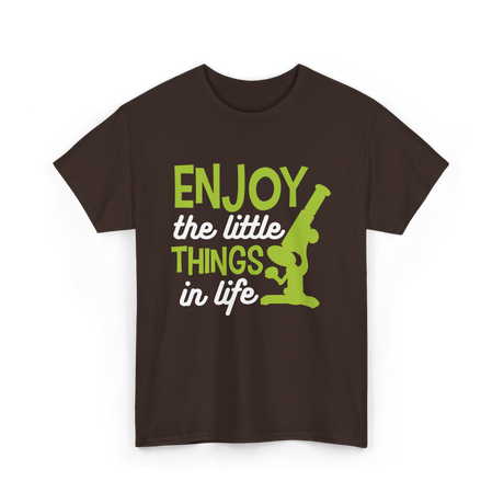 Enjoy The Little Things Microscope T-Shirt - Dark Chocolate