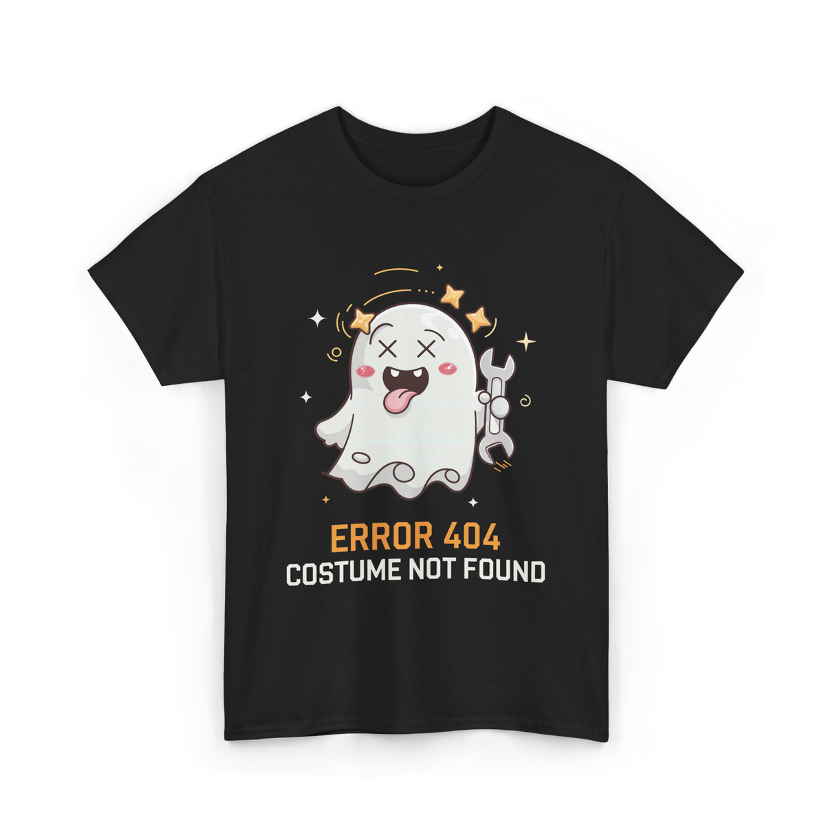 Error 404 Costume Ghost Halloween T-Shirt - Black