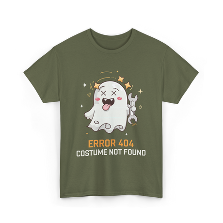 Error 404 Costume Ghost Halloween T-Shirt - Military Green