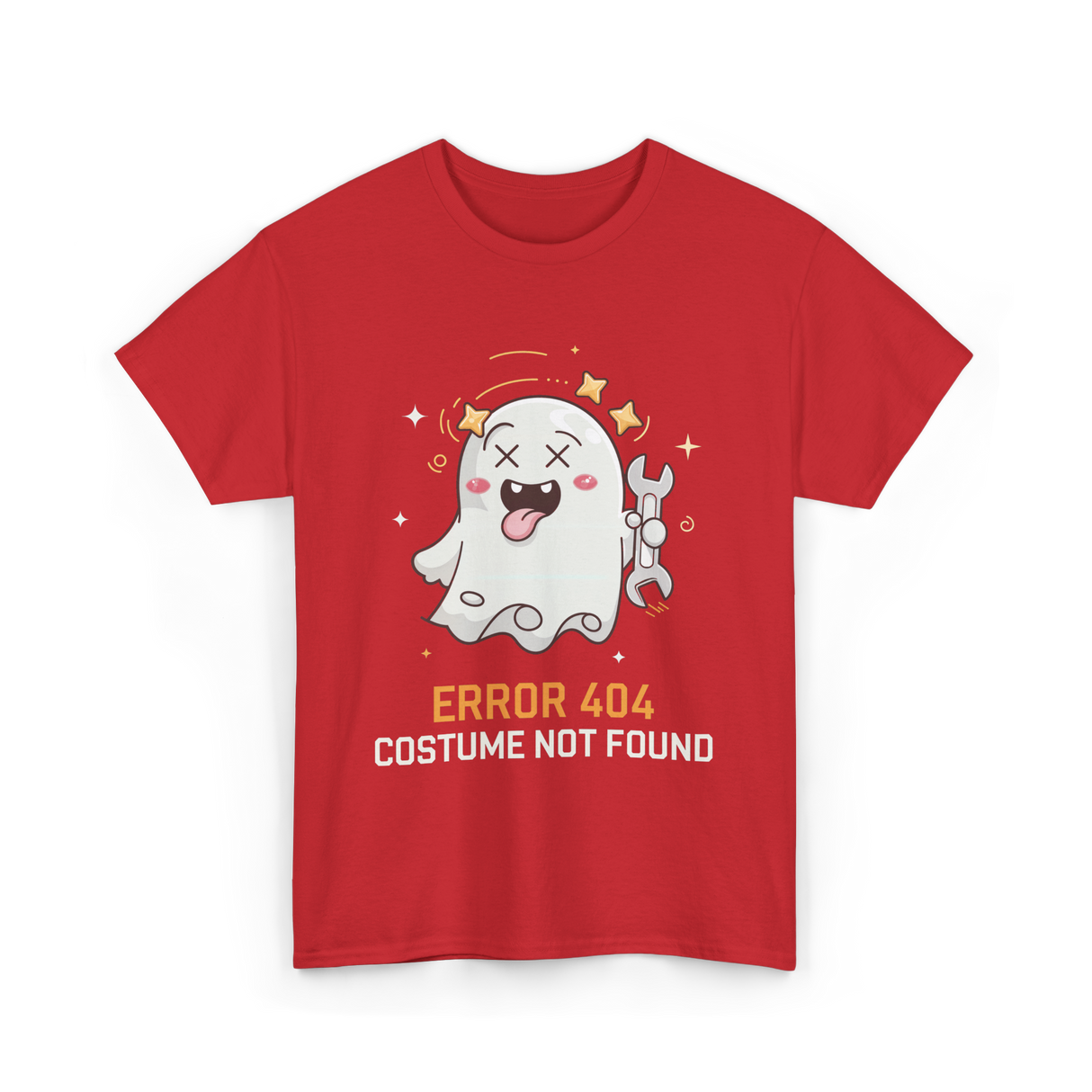 Error 404 Costume Ghost Halloween T-Shirt - Red