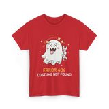 Error 404 Costume Ghost Halloween T-Shirt - Red