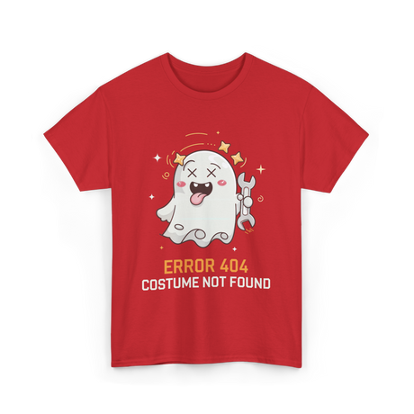 Error 404 Costume Ghost Halloween T-Shirt - Red