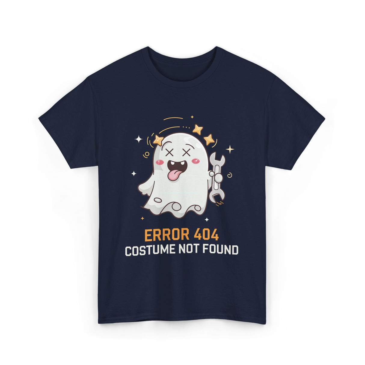 Error 404 Costume Ghost Halloween T-Shirt - Navy