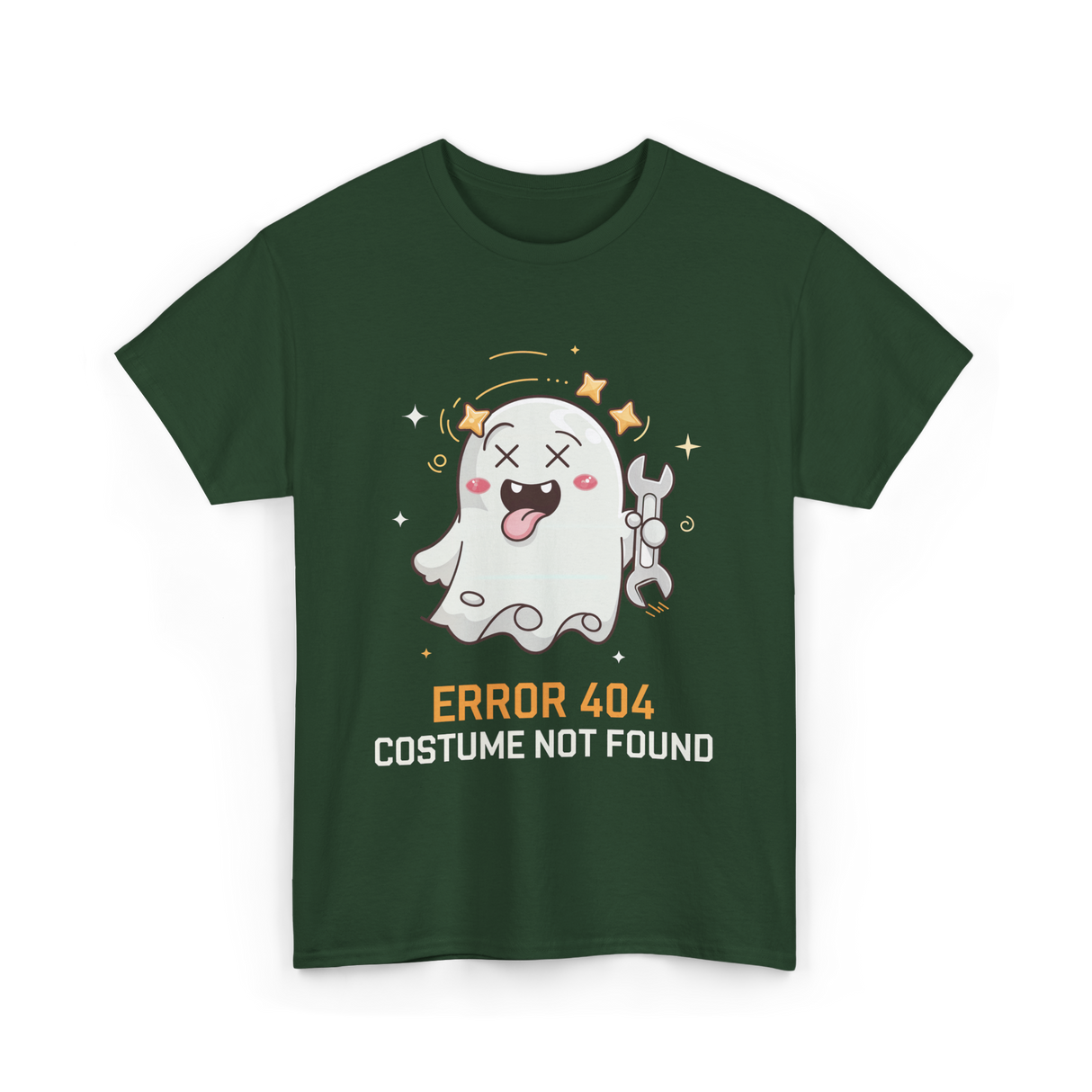 Error 404 Costume Ghost Halloween T-Shirt - Forest Green