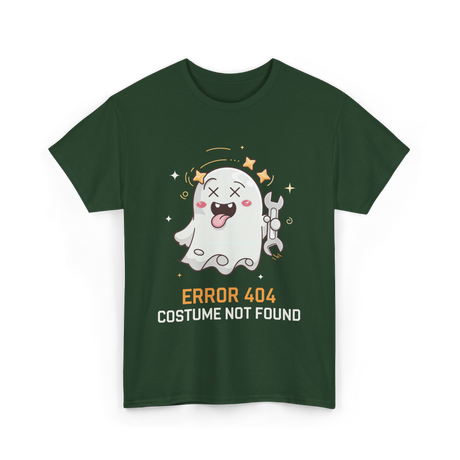 Error 404 Costume Ghost Halloween T-Shirt - Forest Green