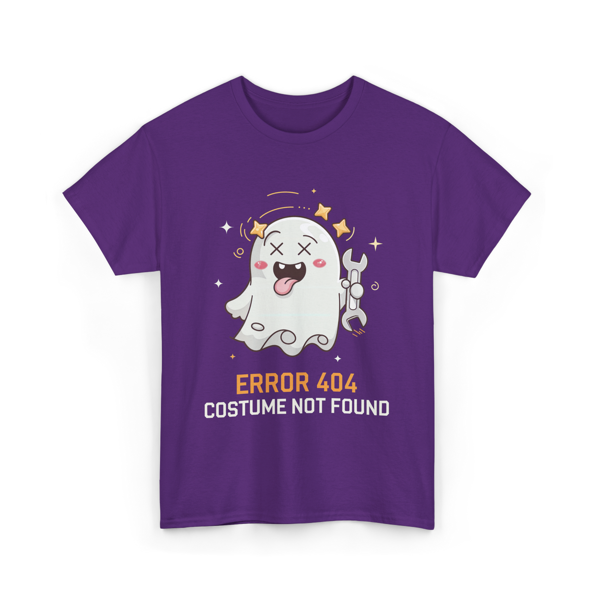 Error 404 Costume Ghost Halloween T-Shirt - Purple