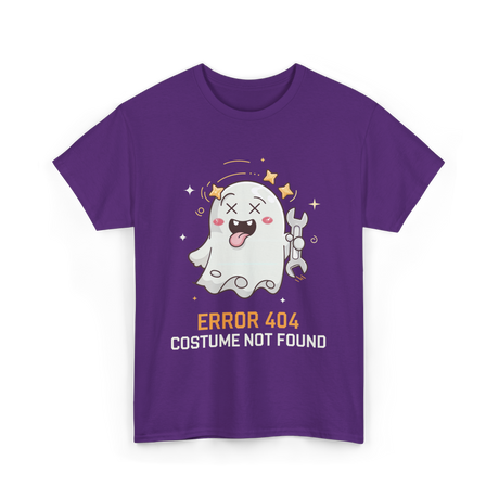 Error 404 Costume Ghost Halloween T-Shirt - Purple