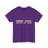 Error 404 Costume Not Found Programmer T-Shirt - Purple