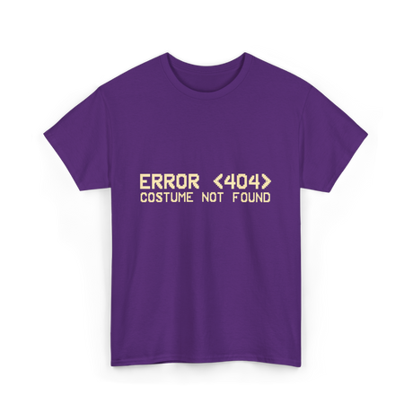 Error 404 Costume Not Found Programmer T-Shirt - Purple