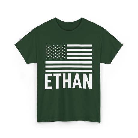 Ethan Name Birthday Celebrations T-Shirt - Forest Green