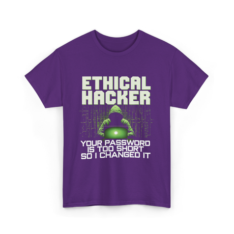 Ethical Hacker Hacking Art T-Shirt - Purple