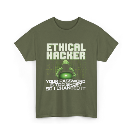 Ethical Hacker Hacking Art T-Shirt - Military Green