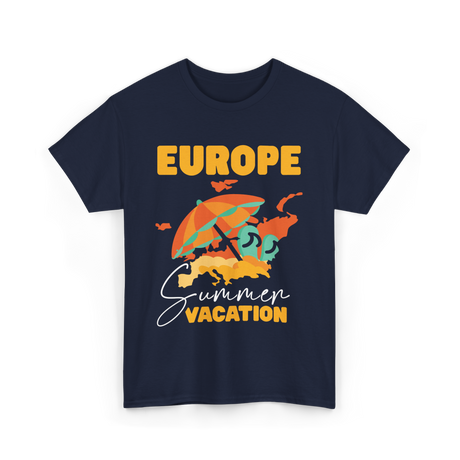 Europe Summer Vacation Travel T-Shirt - Navy