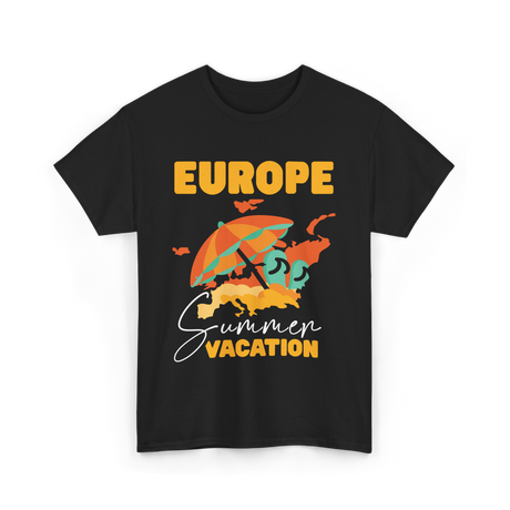 Europe Summer Vacation Travel T-Shirt - Black