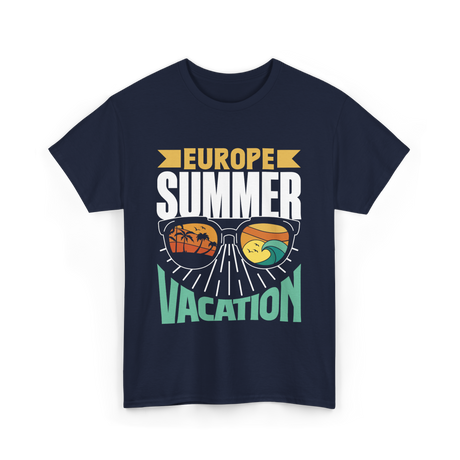 Europe Summer Vacation Travel T-Shirt - Navy