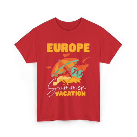 Europe Summer Vacation Travel T-Shirt - Red