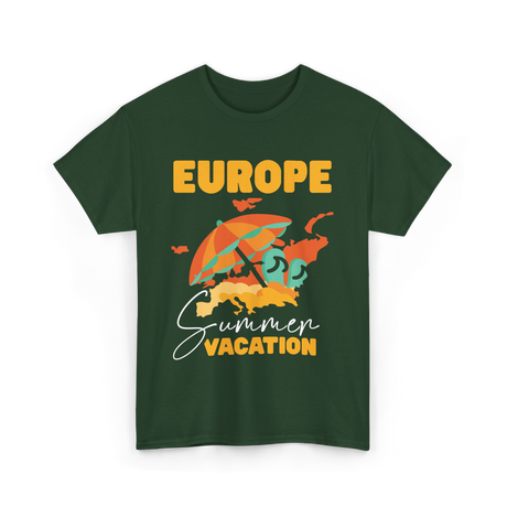 Europe Summer Vacation Travel T-Shirt - Forest Green