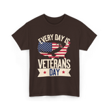 Every Day Is Veterans Day Patriotic T-Shirt - Dark Chocolate