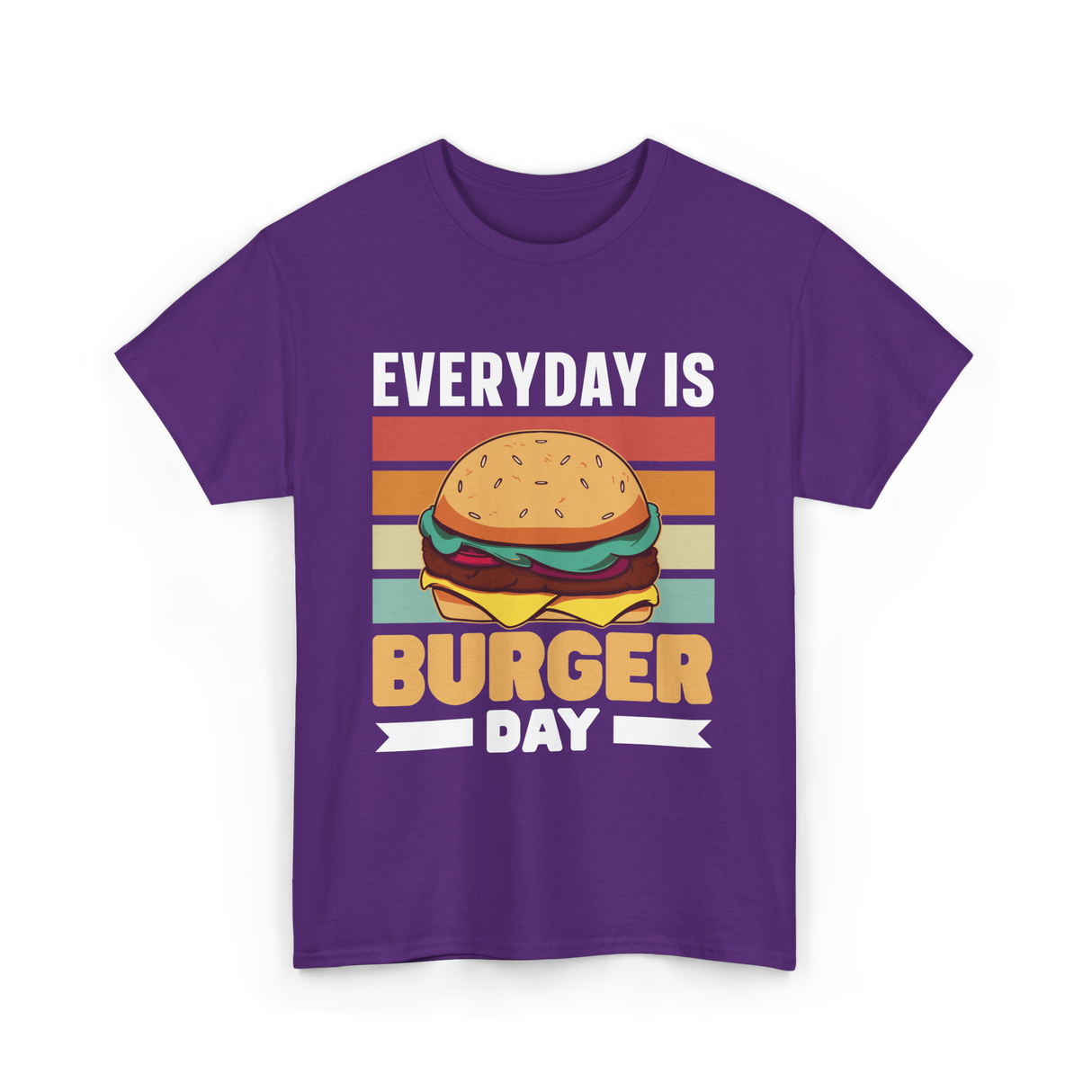 Everyday Is Burger Day Burger T-Shirt - Purple