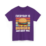 Everyday Is Burger Day Burger T-Shirt - Purple