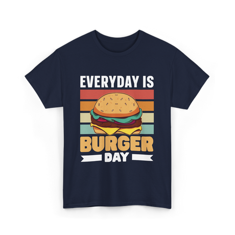 Everyday Is Burger Day Burger T-Shirt - Navy