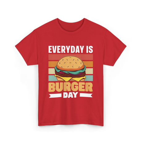 Everyday Is Burger Day Burger T-Shirt - Red