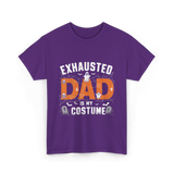 Exhausted Dad Costume Halloween Dad T-Shirt - Purple