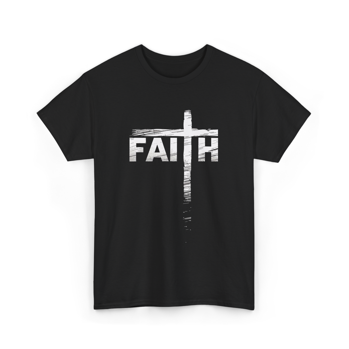 Faith Cross Christian Faith T-Shirt - Black