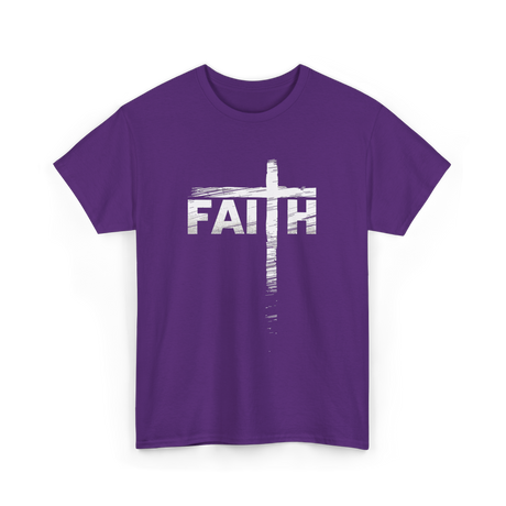 Faith Cross Christian Faith T-Shirt - Purple