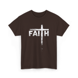 Faith Cross Christian Faith T-Shirt - Dark Chocolate