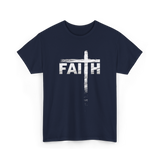 Faith Cross Christian Faith T-Shirt - Navy