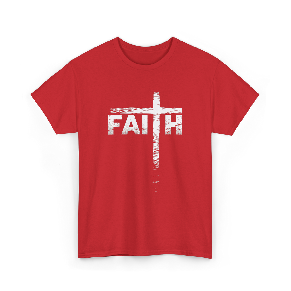 Faith Cross Christian Faith T-Shirt - Red